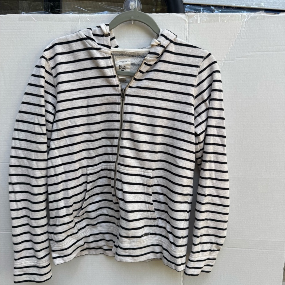 Billabong Black and White Striped Hoodie